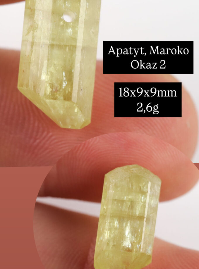 Naszyjnik z naturalnym kryształem Apatytu z Maroka