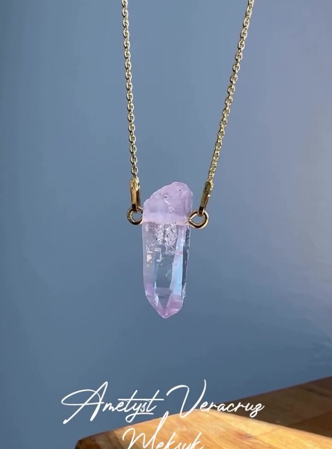 Naszyjnik z Ametystem z Vera Cruz pastelowy (wybór okazu)