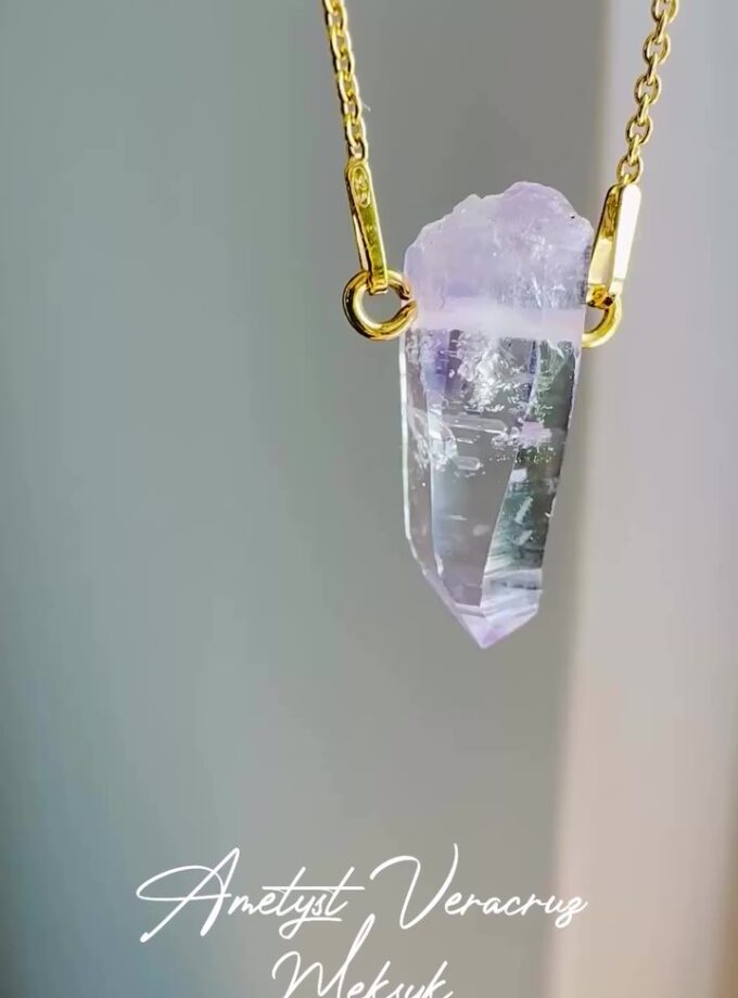 Naszyjnik z Ametystem z Vera Cruz pastelowy (wybór okazu)