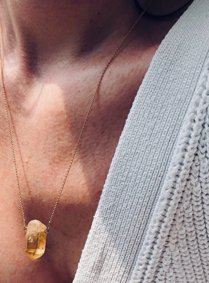 Naszyjnik z Cytrynem Naturalnym z D.R. Kongo (okaz4)