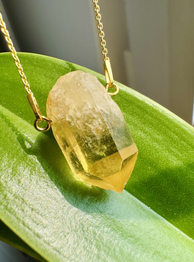 Naszyjnik z Cytrynem Naturalnym z D.R. Kongo (okaz4)