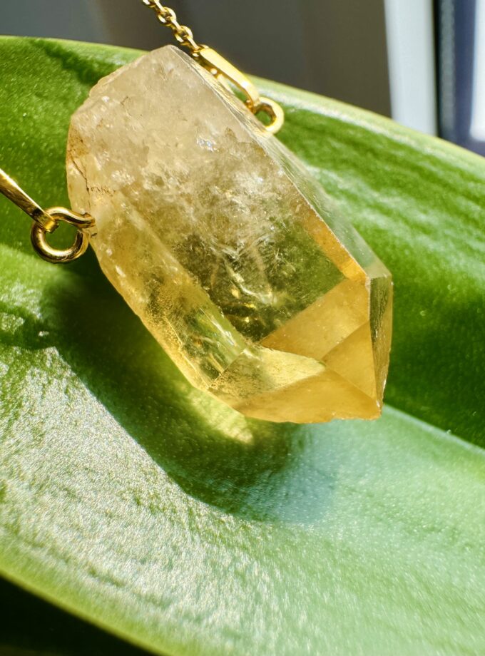 Naszyjnik z Cytrynem Naturalnym z D.R. Kongo (okaz4)