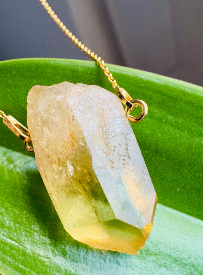 Naszyjnik z Cytrynem Naturalnym z D.R. Kongo (okaz4)