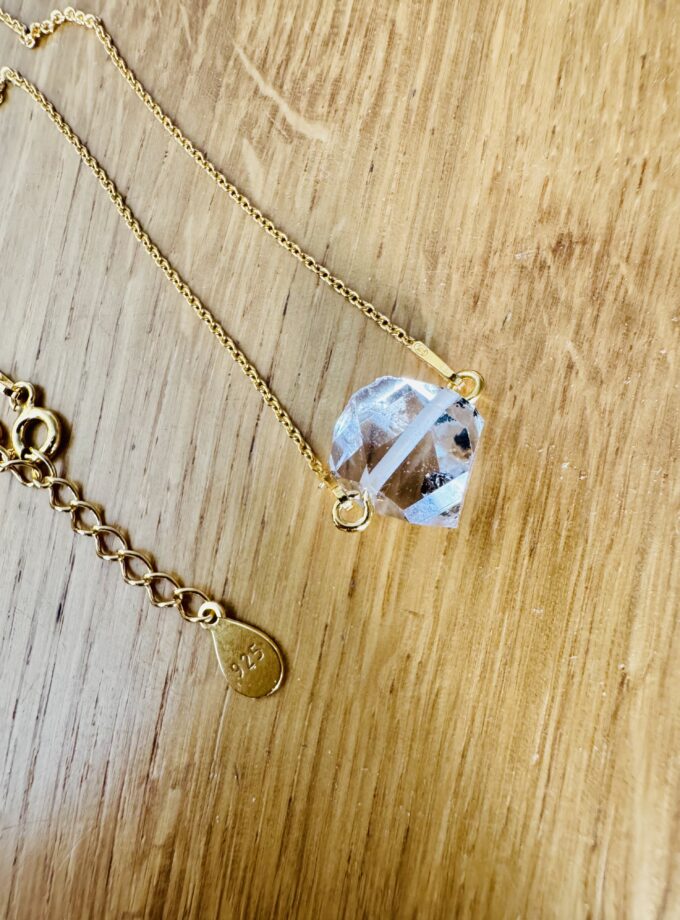 Naszyjnik z Diamentem z Herkimer-możliwy wybór łańcuszka