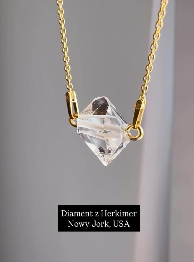 Naszyjnik z Diamentem z Herkimer-możliwy wybór łańcuszka