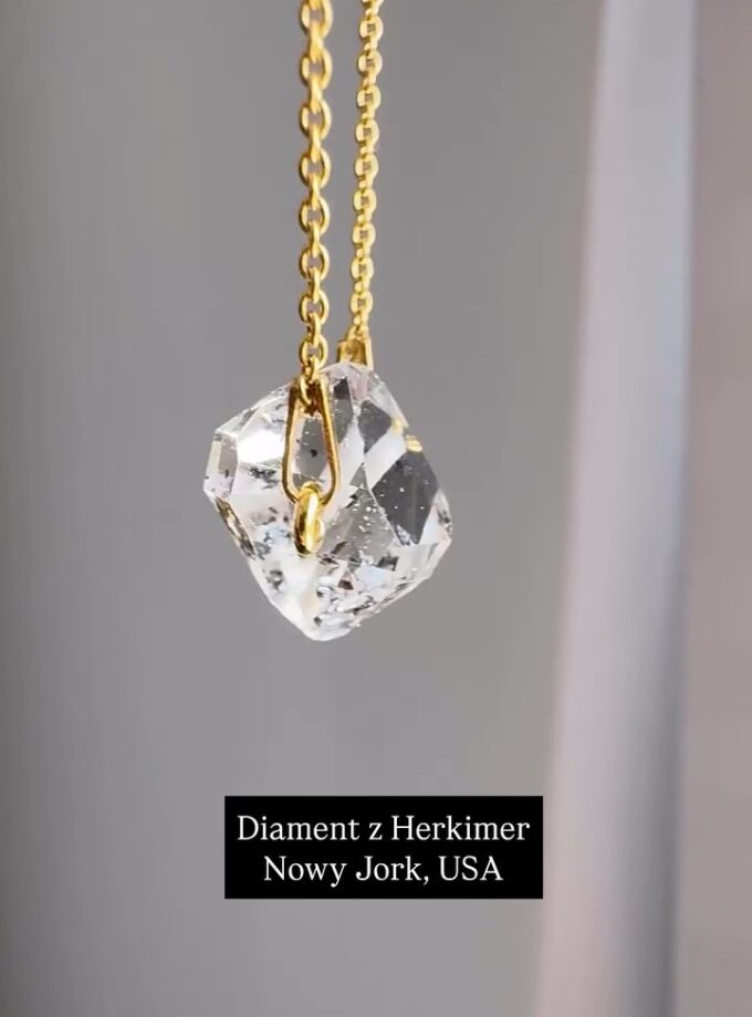 Naszyjnik z Diamentem z Herkimer-możliwy wybór łańcuszka