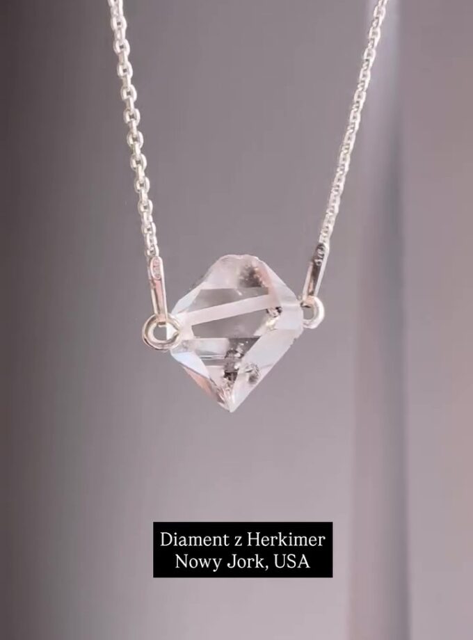Naszyjnik z Diamentem z Herkimer-możliwy wybór łańcuszka