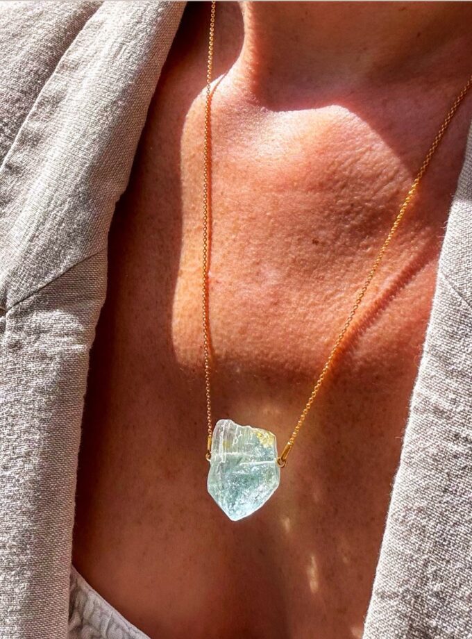 Naszyjnik z Naturalnym Topazem z Nigerii (wybór okazu)