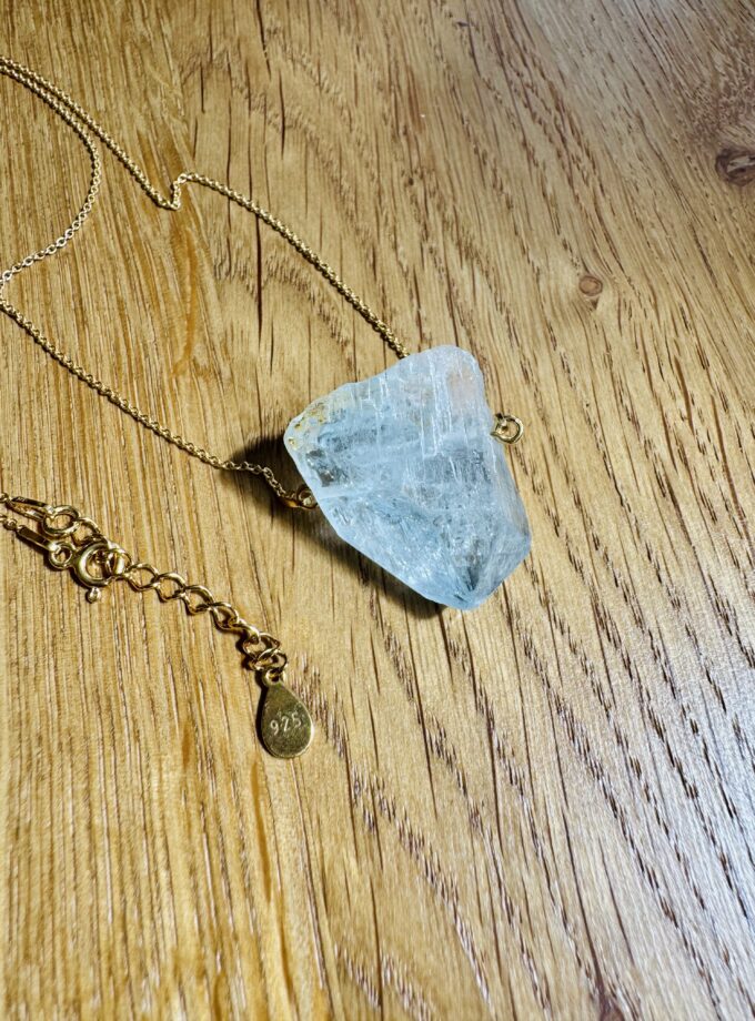 Naszyjnik z Dużym Naturalnym Topazem z Nigerii