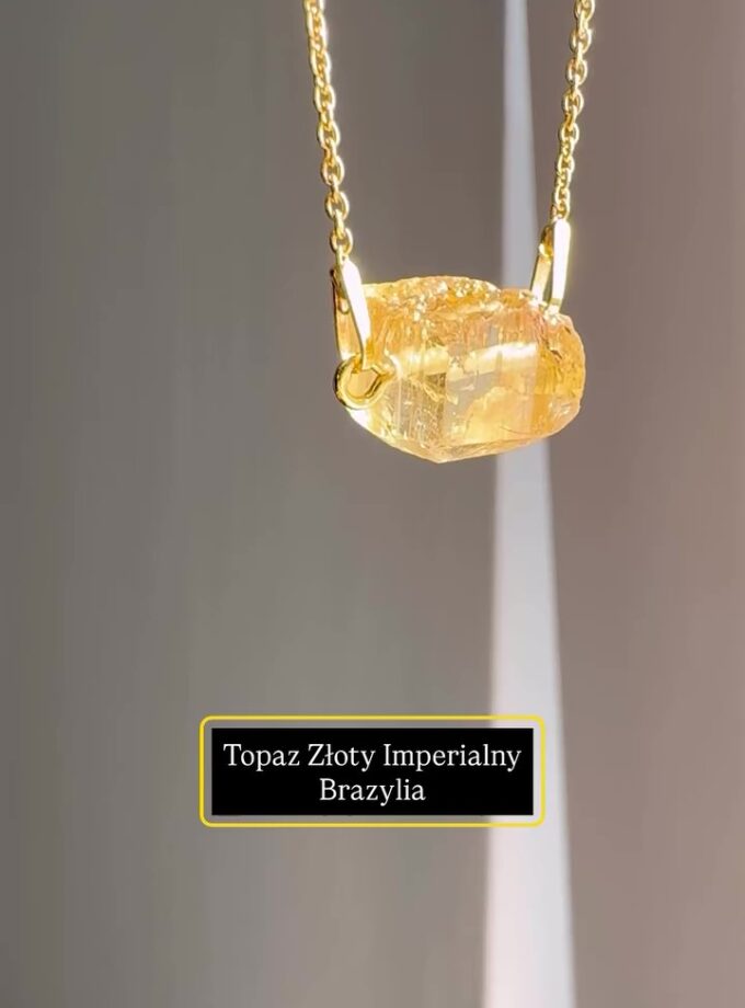 Naszyjnik z Topazem Imperialnym z Ouro Preto (Brazylia)