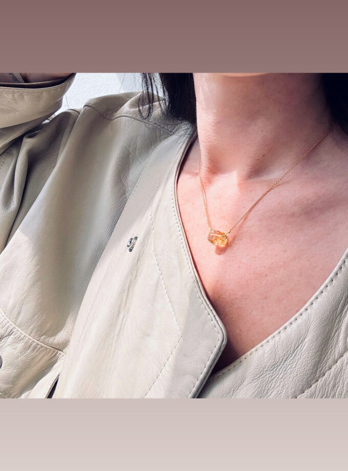 Naszyjnik z Topazem Imperialnym z Ouro Preto (Brazylia)