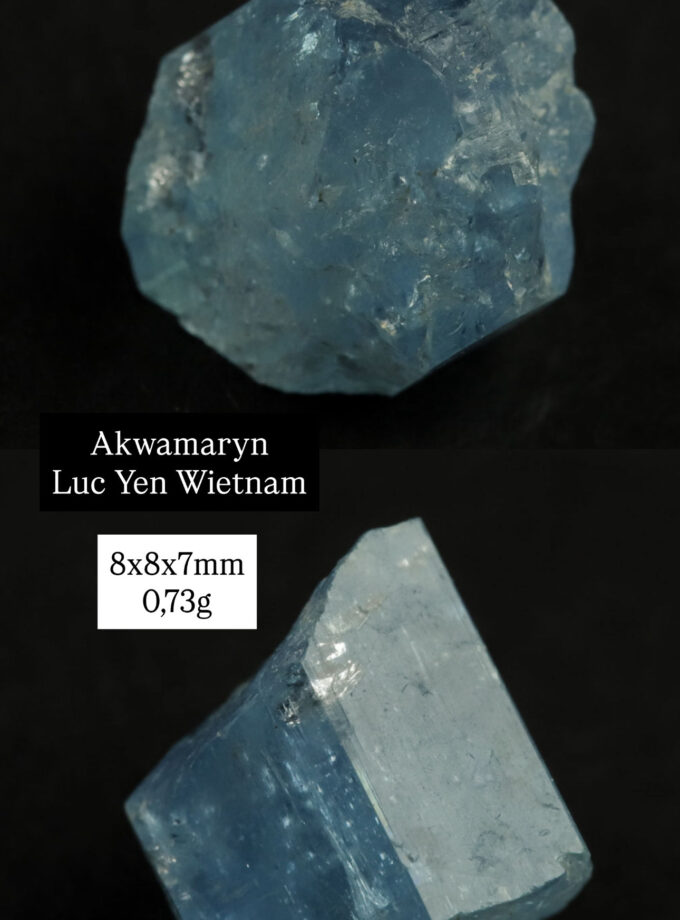 Naszyjnik z małym Akwamarynem z Luc Yen (Wietnam)