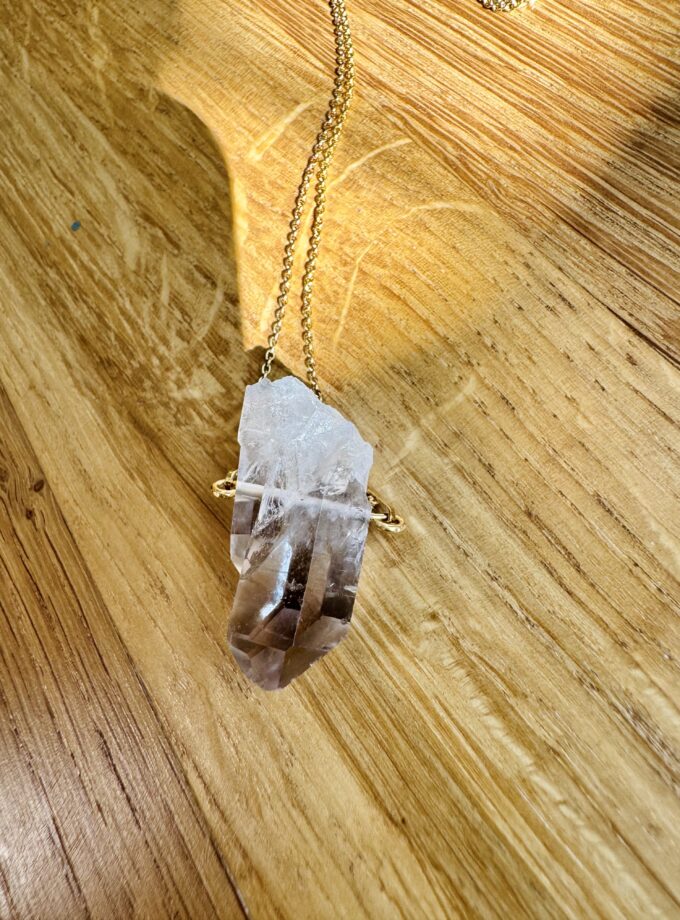 Naszyjnik z podwójnym Kwarcem Dymnym, Brazylia