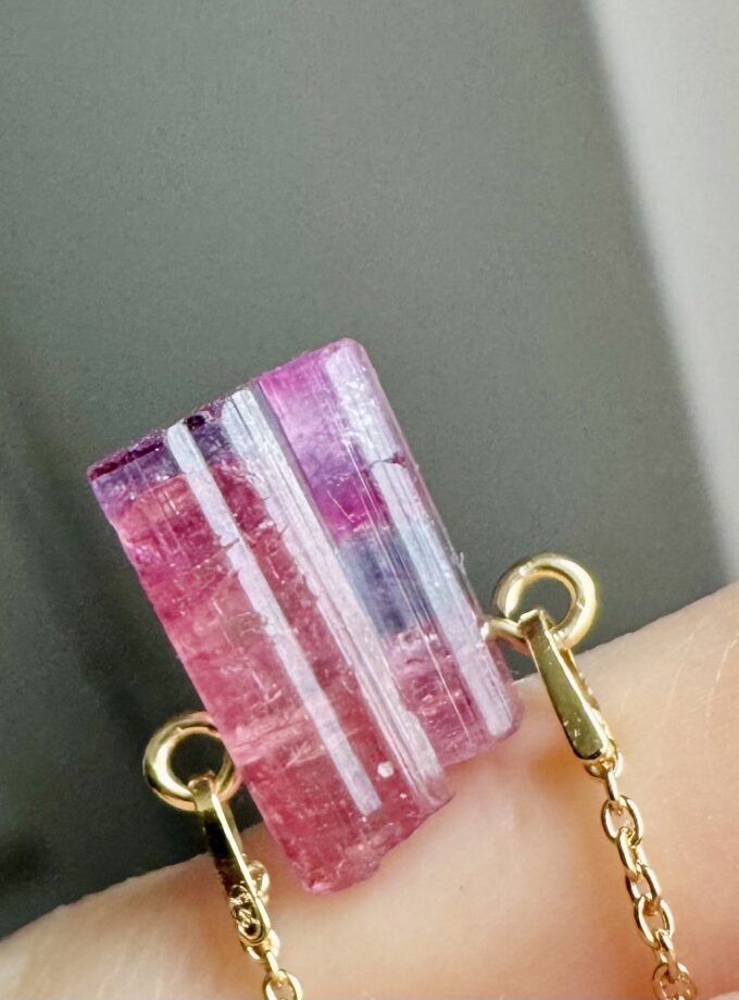 Naszyjnik z Tęczowym Rubelitem z Afganistanu