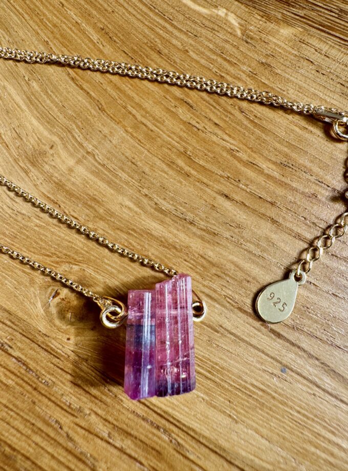 Naszyjnik z Tęczowym Rubelitem z Afganistanu