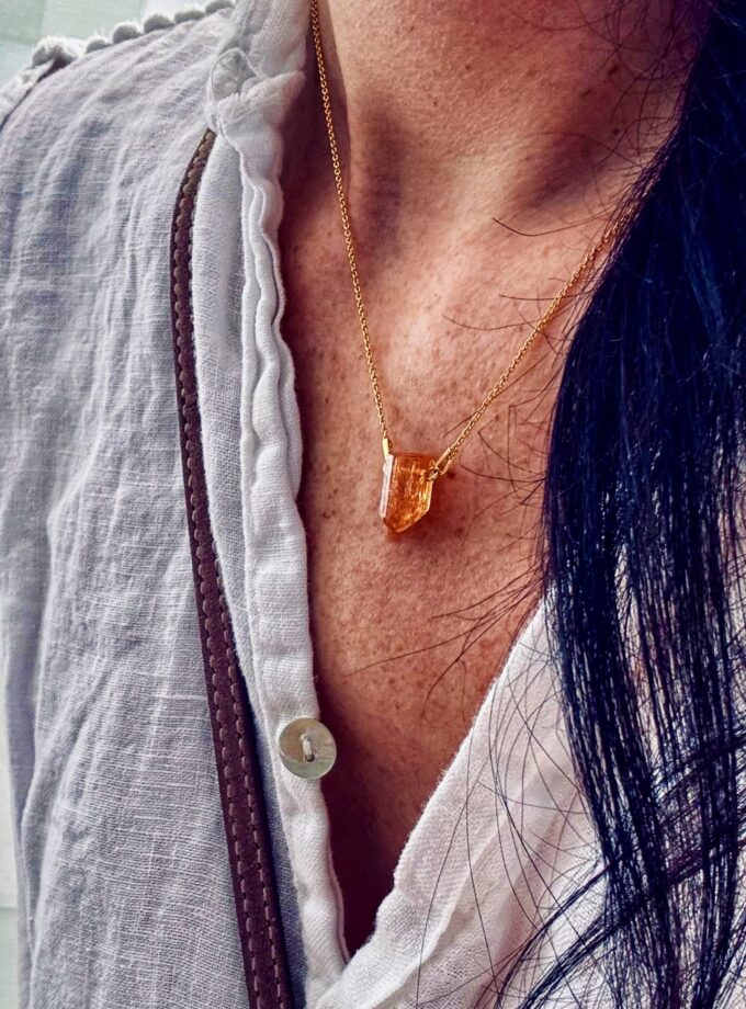 Naszyjnik z Topazem Imperialnym Ouro Preto, Brazylia