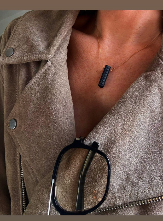 Naszyjnik z Czarnym Turmalinem z Pakistanu