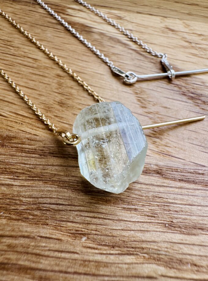 Naszyjnik z niebieskim Topazem Aqua Blue z Nigerii