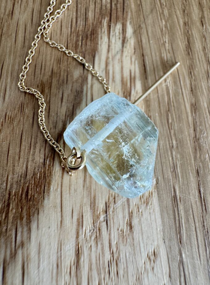 Naszyjnik z niebieskim Topazem Aqua Blue z Nigerii