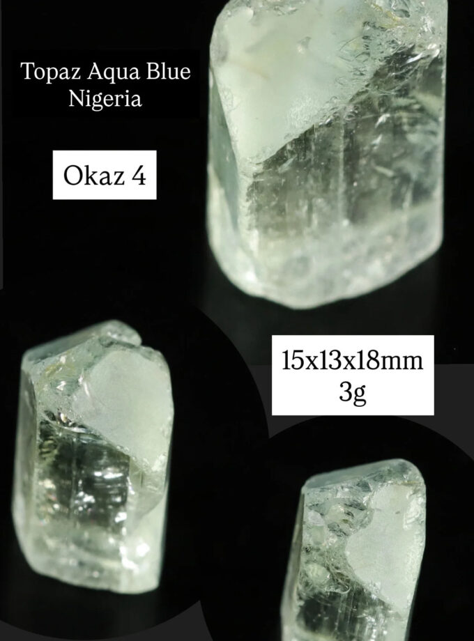 Naszyjnik z niebieskim Topazem Aqua Blue z Nigerii