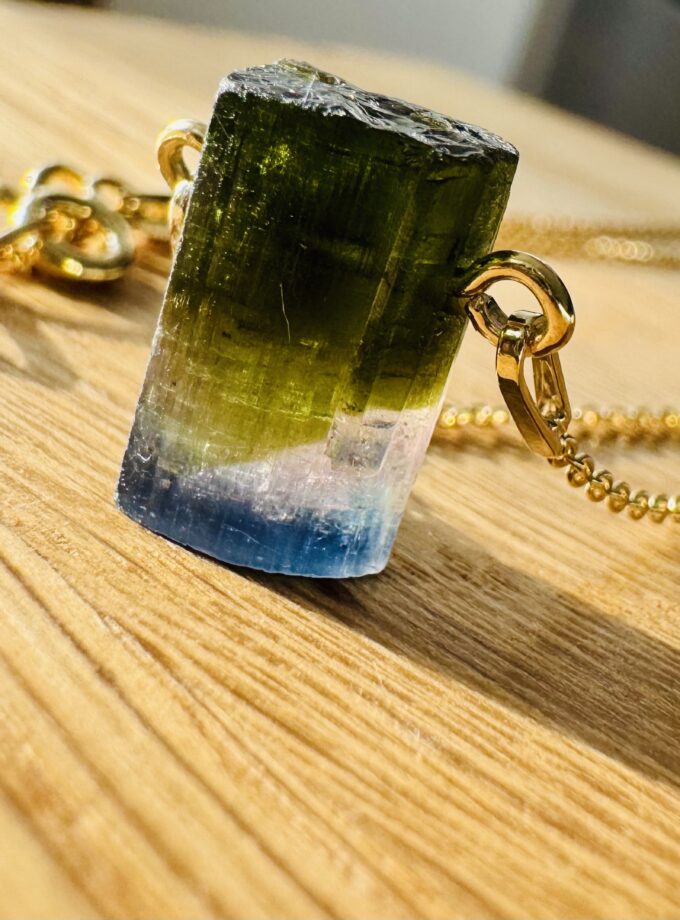 Naszyjnik z Turmalinem Blue Cap z Paprok