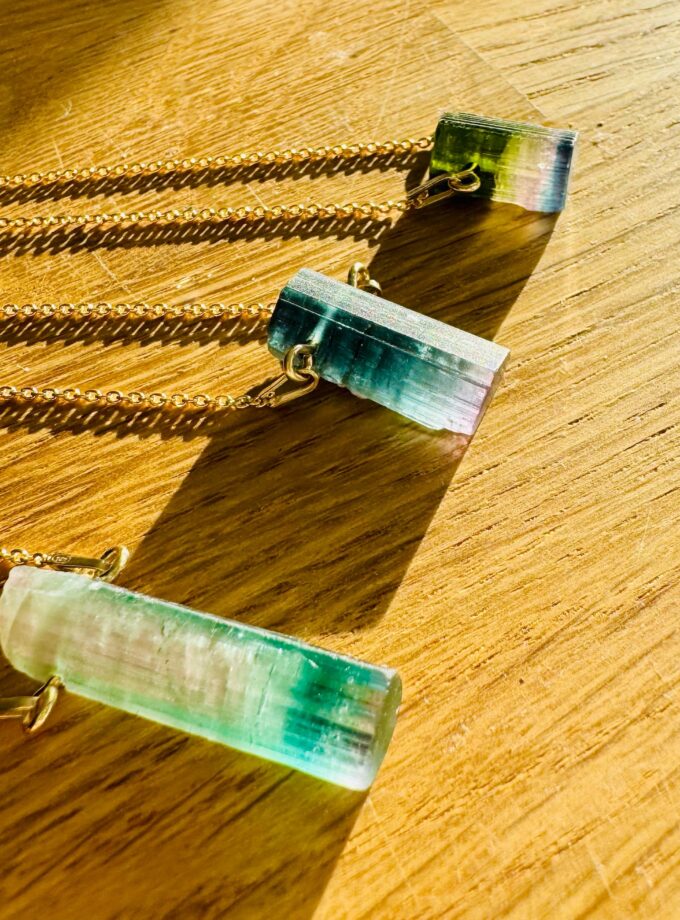 Naszyjnik z pastelowym Turmalinem Arbuzowym, Afganistan