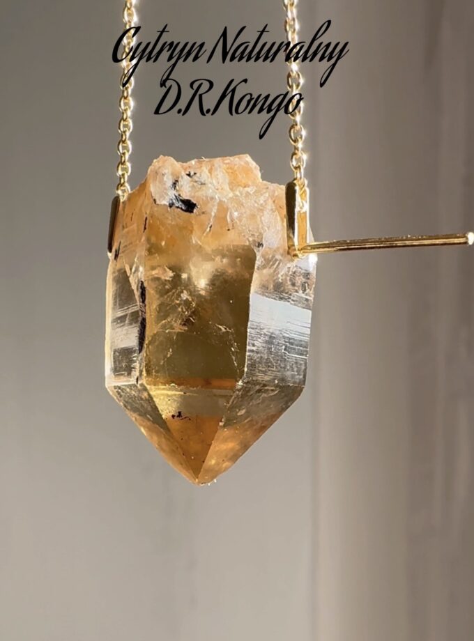Naszyjnik z Naturalnym Cytrynem z D.R. Kongo (wybór oprawy)