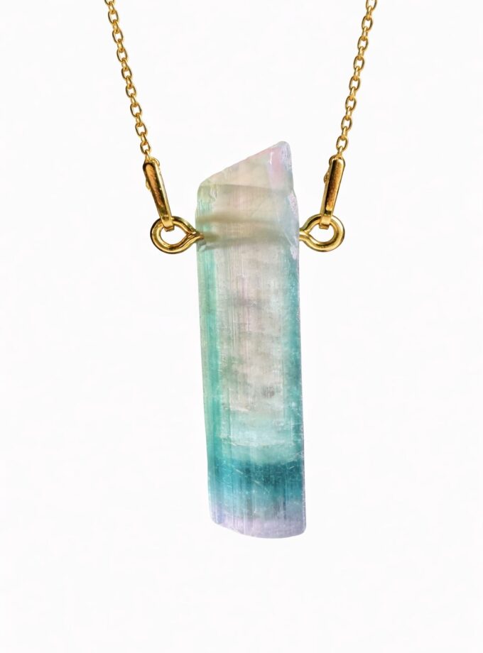 Naszyjnik z pastelowym Turmalinem Arbuzowym, Afganistan