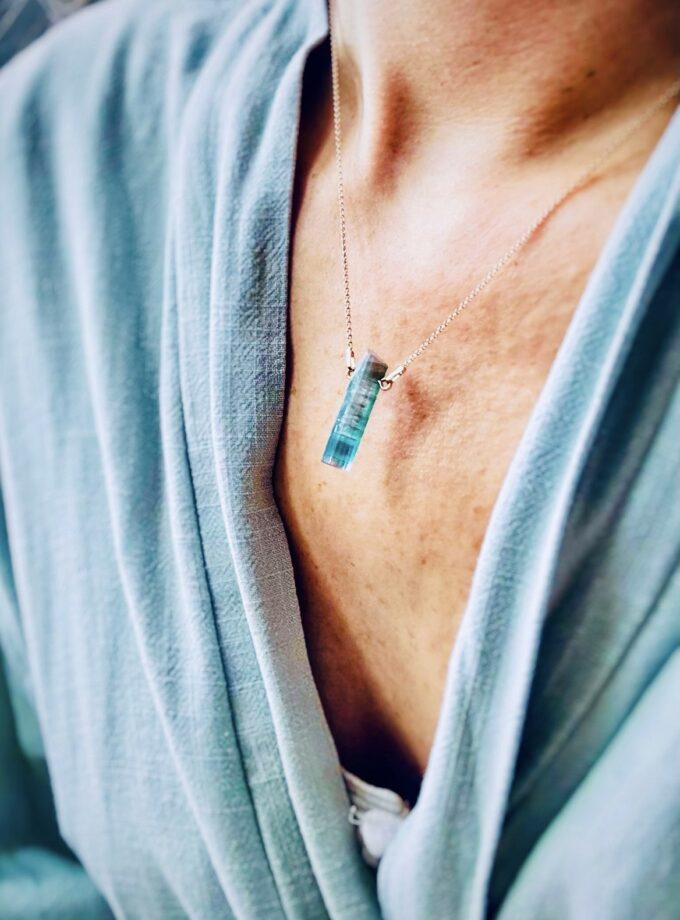 Naszyjnik z pastelowym Turmalinem Arbuzowym, Afganistan