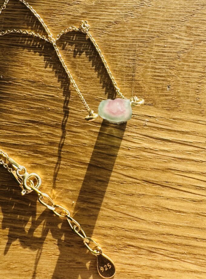 Naszyjnik z pastelowym Turmalinem Arbuzowym, Afganistan