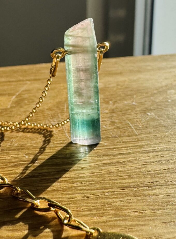 Naszyjnik z pastelowym Turmalinem Arbuzowym, Afganistan