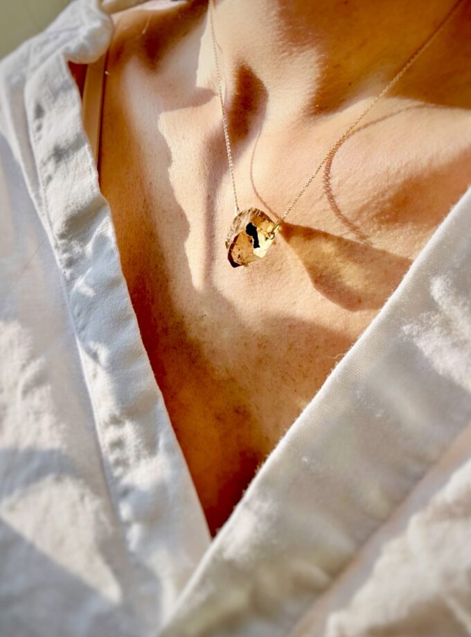 Naszyjnik z Naturalnym Cytrynem z D.R. Kongo