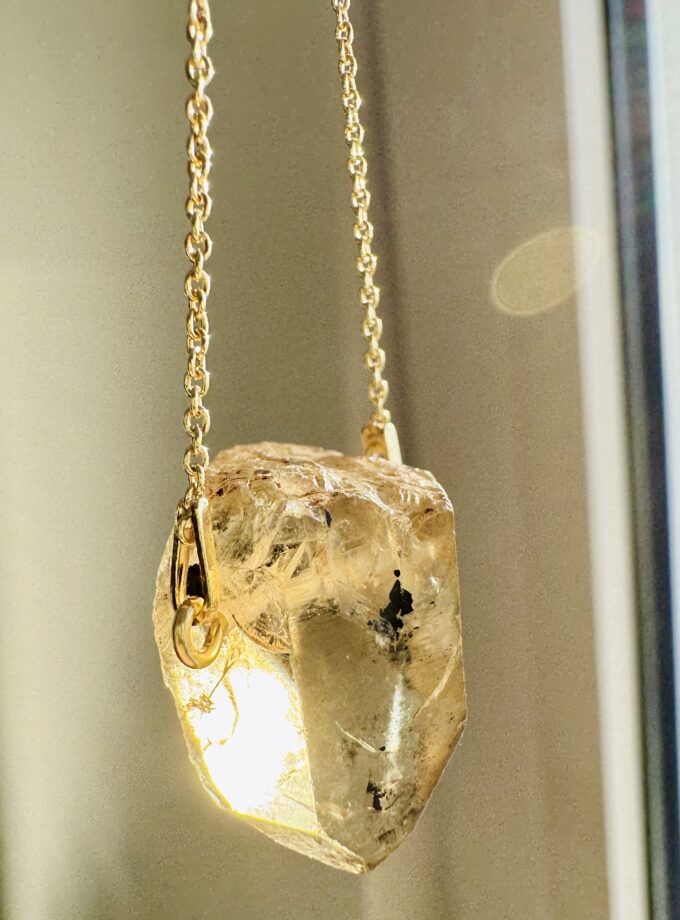 Naszyjnik z Naturalnym Cytrynem z D.R. Kongo