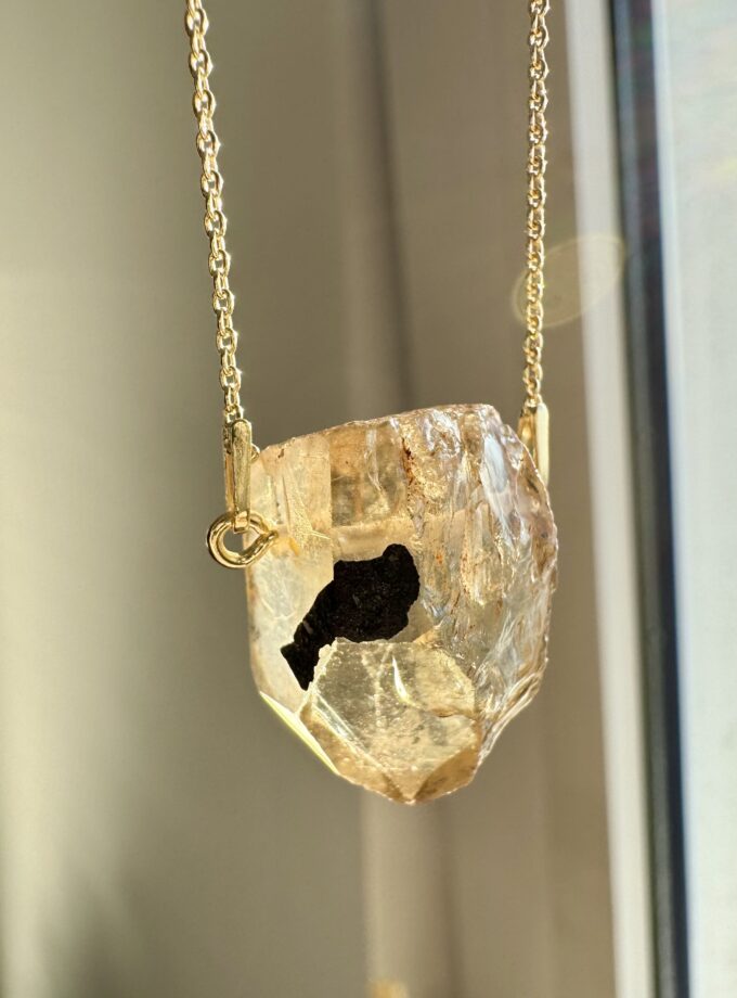 Naszyjnik z Naturalnym Cytrynem z D.R. Kongo