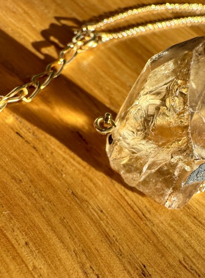 Naszyjnik z Naturalnym Cytrynem z D.R. Kongo