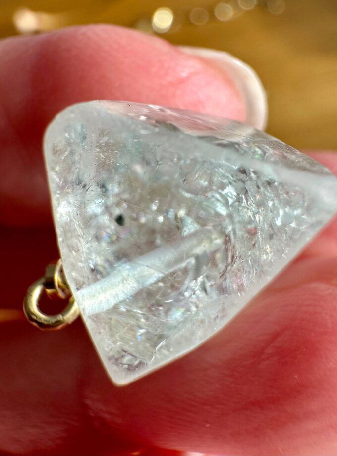 Naszyjnik z niebieskim Topazem Aqua Blue z Nigerii (okaz3)