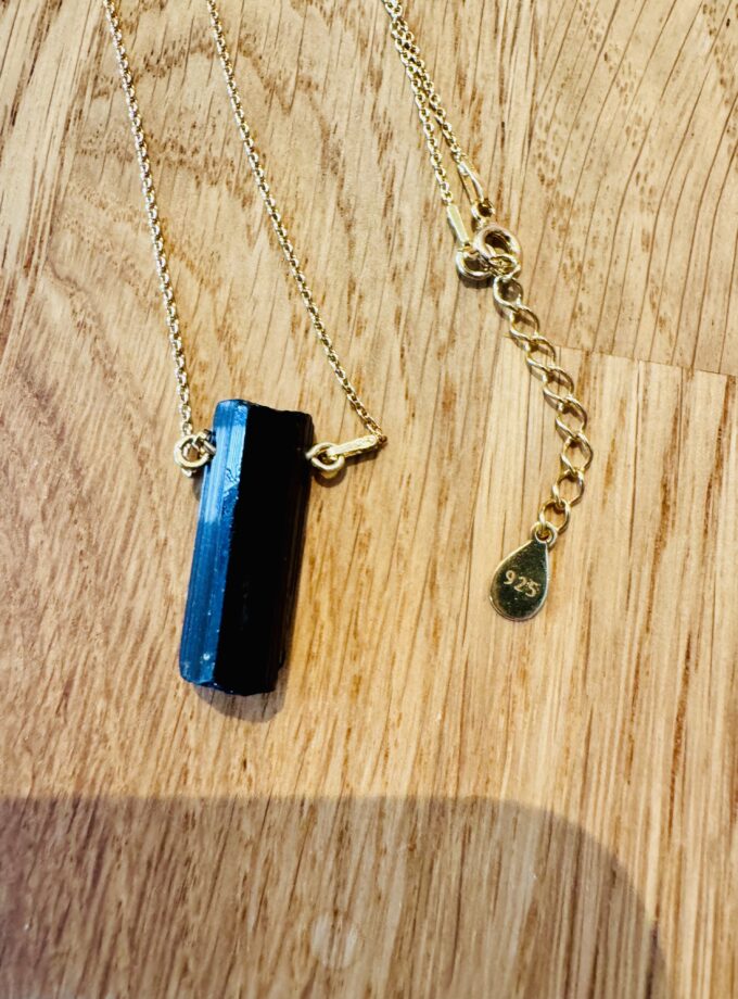Naszyjnik z Czarnym Turmalinem Schorl z Pakistanu
