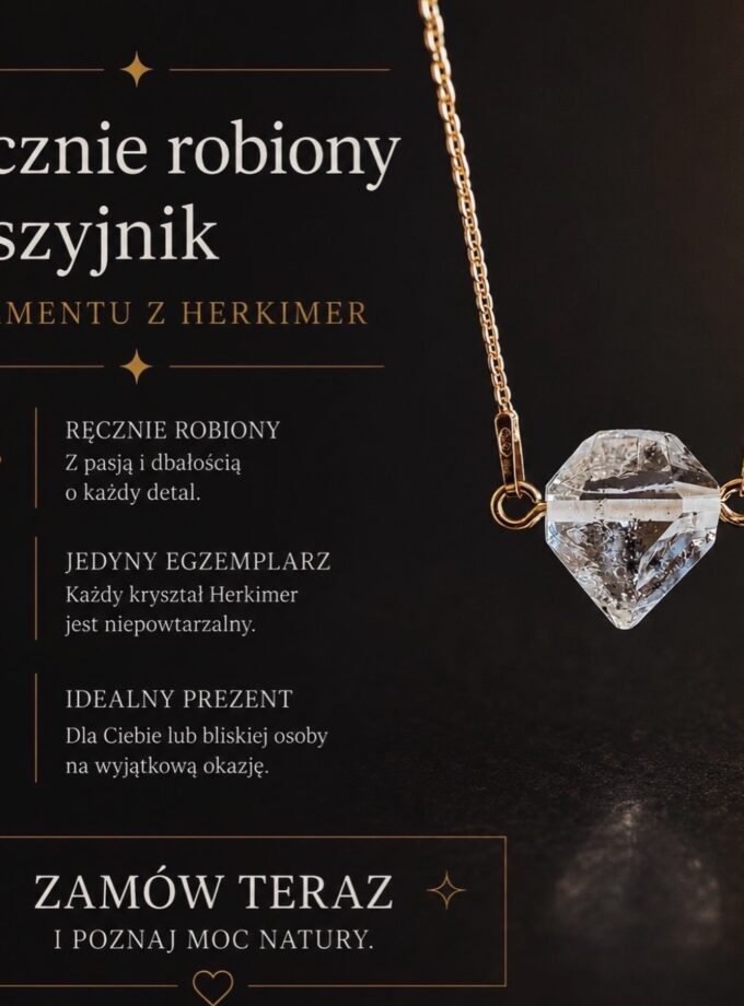 Naszyjnik z Diamentem z Herkimer, USA